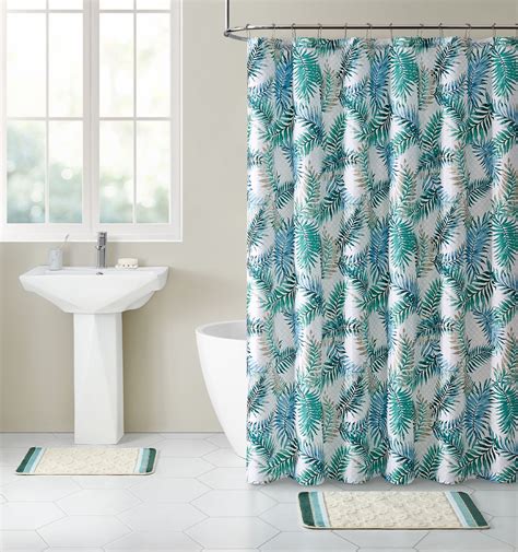 Mainstays Carida Geometric Polyester Shower Curtain Bath Set 70 X 72