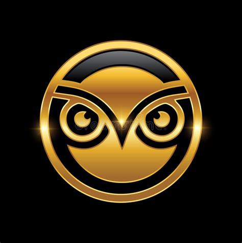 Golden Owl Head Symbol Logo Sign Stock Vector Illustration Of Head