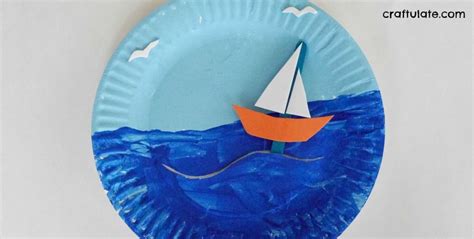 Paper Plate Boat Scene Boat Crafts Ocean Crafts Paper Plate Crafts
