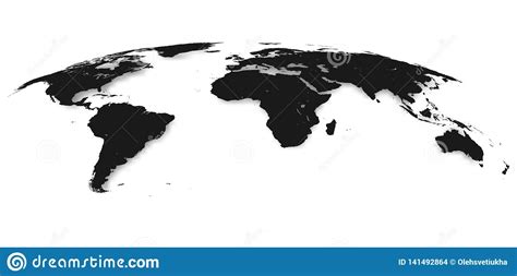 World Map Isolated On White Background In Gray Color Vector