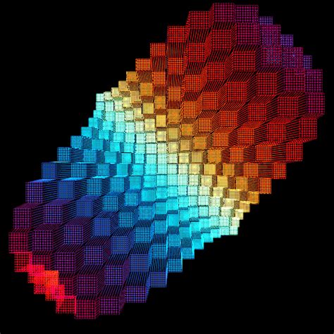 An Abstract Pixellated Image With Different Colors And Shapes On Black