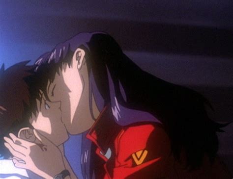 Misato Kisses Shinji Neon Genesis Evangelion The End Of Evangelion