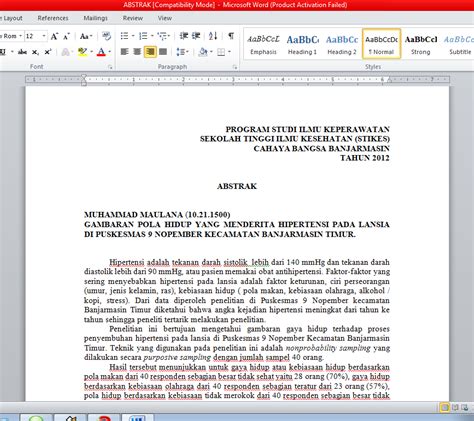 We did not find results for: CONTOH ABSTRAK DALAM PENULISAN KTI ATAU SKRIPSI ...