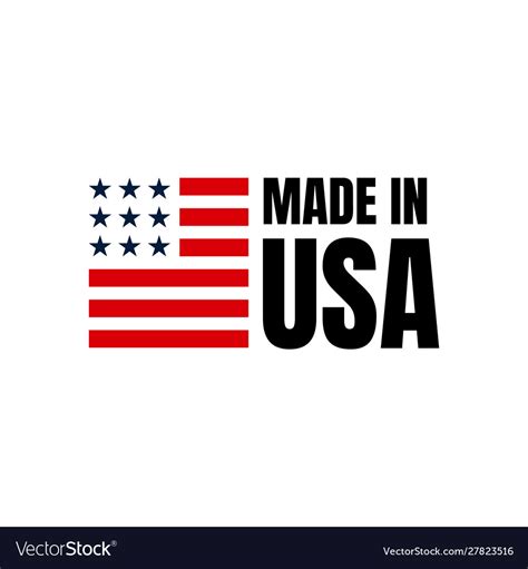 Made In Usa Sign Logo American Flag Us Icon Vector Image
