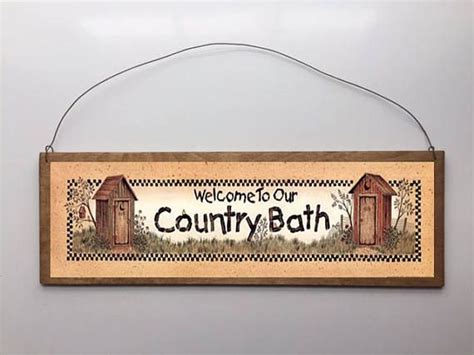 15x5 Welcome To Our Country Bath Outhouse Bathroom Home Decor Country