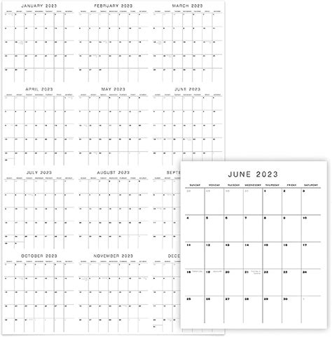 Simplified 2023 Yearly Wall Calendar Double Sided Large