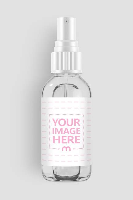 Download Lying Clear Glass Spray Bottle Mockup - Mediamodifier