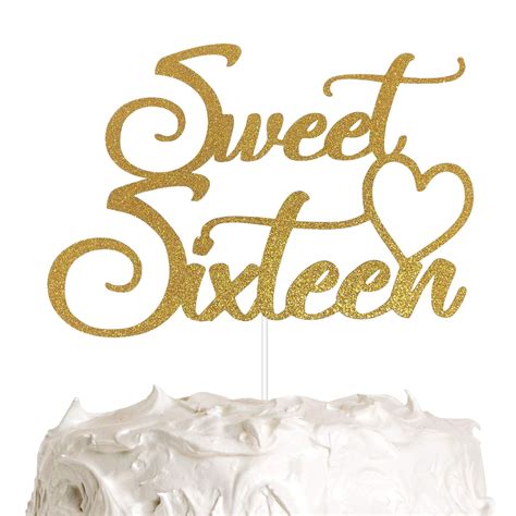 Sweet Sixteen Cake Topper 16th Birthday Cake Topper Happy Birthday