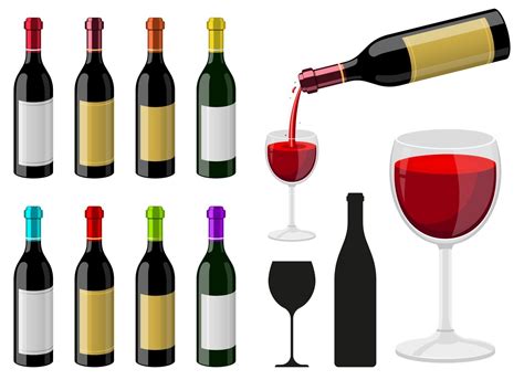 Bottle Of Wine Vector Design Illustration Set Isolated On White