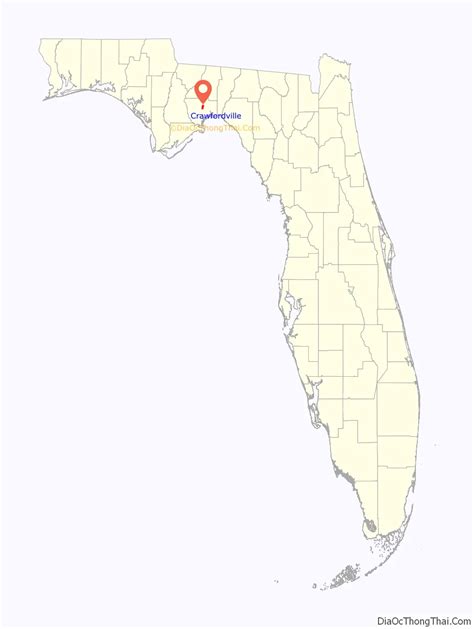 Map Of Crawfordville Cdp Florida
