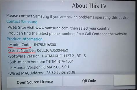 How To Find The Model Number And Serial Number Of Your Samsung Tv En