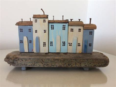 Driftwood Cottages Houses Coastal Seaside Beach Recycled Art Etsy Uk