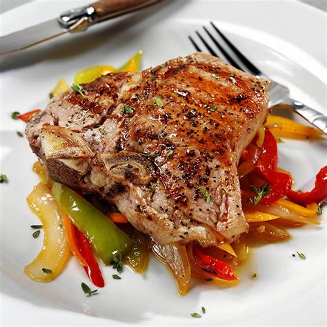 Recette Côtes de veau aux trois poivrons