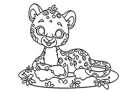 Baby Cute Cartoon Leopard Coloring Page Free Printable Coloring Pages