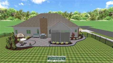 Back Yard Patio With Walkway And Landscaping Design Realtime Landscape