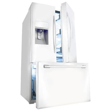 Open the freezer and refrigerator doors, and insert the lower hinge in the bracket lower then take off the front leg cover assembly by to select a set temperature, press the fridge temp. Samsung RF323TEDBWW 32 cu. ft. French Door Refrigerator ...