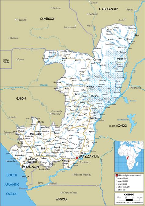 Large Size Road Map Of Congo Worldometer