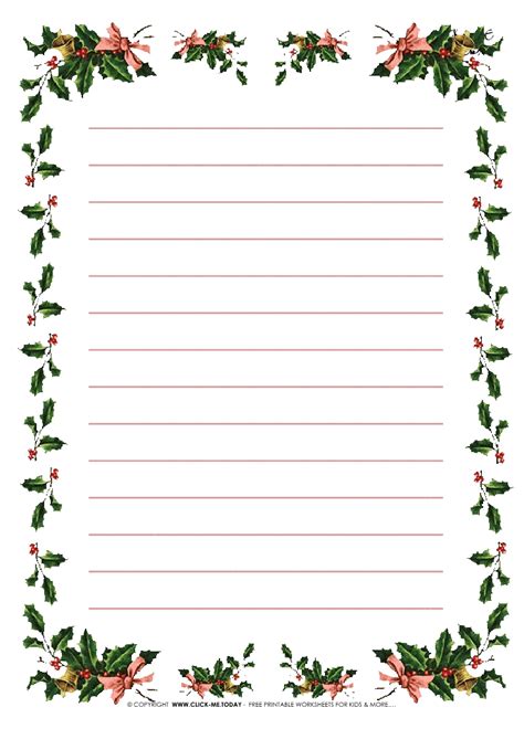 The printable borders can be printed directly from your browser without downloading them to your pc. Free printable Christmas stationery borders of holies with lines 6