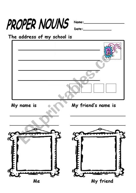 English Worksheets Proper Nouns