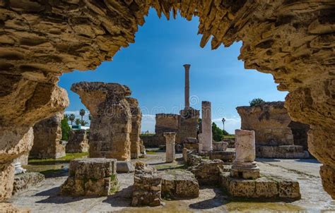 Ruins Of Ancient Carthage Baths Of Carthage Tunisia Stock Photo