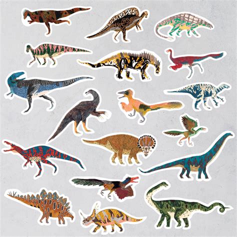 Dinosaur Vinyl Stickers Sheet B By James Barker