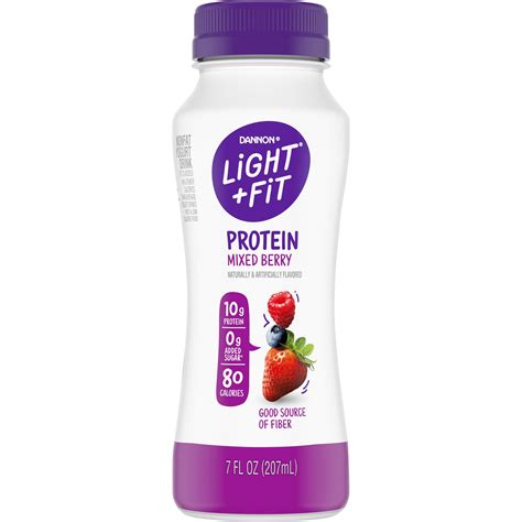 Dannon Light And Fit Protein Smoothie Non Fat Mixed Berry Yogurt Drink