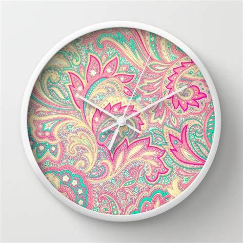 Maybe you would like to learn more about one of these? Pink Turquoise Girly Chic Floral Paisley Pattern Wall ...