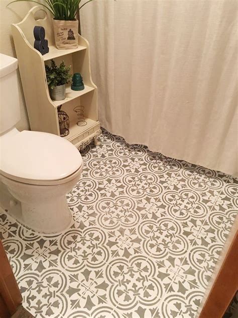 Gorgeous Bathroom Decor Tile Floor Makeover On A Budget Using Diy Tile