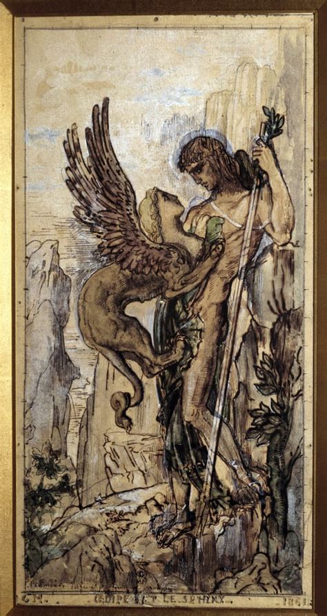 Oedipus And The Sphinx Painting By Gustave Moreau 1826 1898 1861 Paris