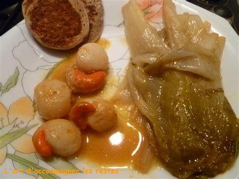 Noix de Saint Jacques et endives braisées à lorange