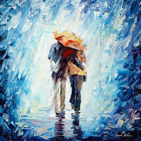Under The Rain Painting By Leonid Afremov Artmajeur