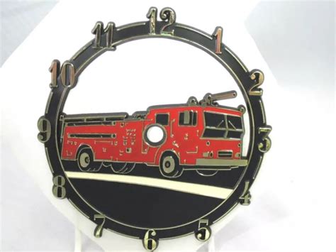 Ramar Clock Face Fire Truck Engine First Responder 55 Plastic Self