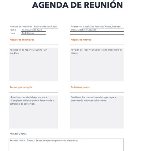 46 Plantillas De Agenda De Reuniones Efectivas Mundo Plantillas Riset