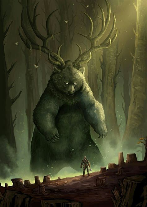 Mythical Creature Deep In The Scandinavian Forest Fantasy Creatures
