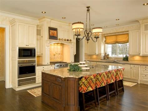 Traditional White Kitchen With Large Island Hgtv
