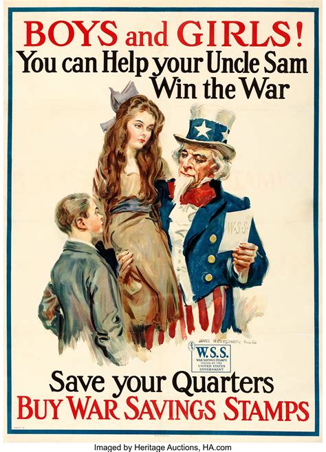 World War I Propaganda by James Montgomery Flagg (1917-1918). Fine+