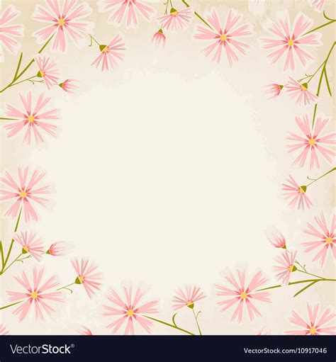 Flower, pink flower borders, pink and green floral border illustration, border, frame png. Pink daisy flowers border design element Vector Image
