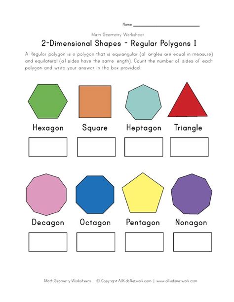 Regular Polygons Worksheet 1 Free Worksheets Samples