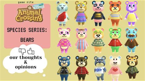 Animal Crossing New Horizons Species Series Bears Youtube