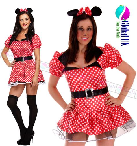 Sexy Ladies Minnie Mouse Adult Mouse Costume Fancy Hen Night Dress