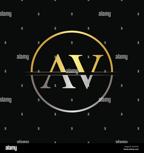 Initial Circle Av Letter With Modern Typography Vector Template