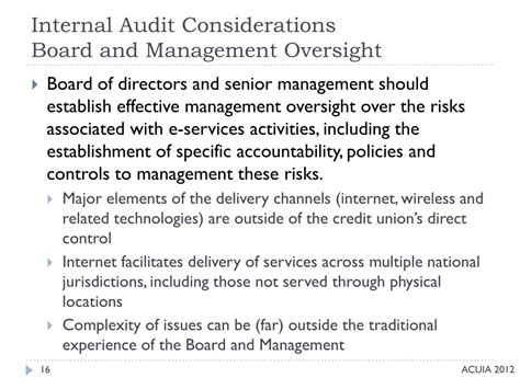 The board brings together unique insights and perspectives that can help address the most consequential content decisionsthe board brings. PPT - Internal Audit and the Virtual World of E-Services ...