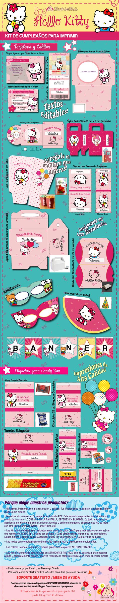 Kit De Cumpleaños Para Imprimir Hello Kitty Hello Kitty Map Texts