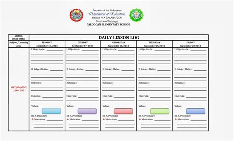 Daily Lesson Log Format English Filipino Language Filesishare