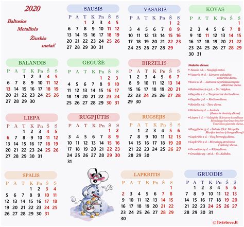 Kalendorius 2020-iems metams pdf - 2020 metų kalendorius