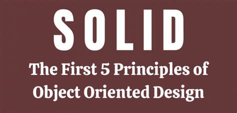 Solid 5 Principals Of Object Oriented Design Infographic