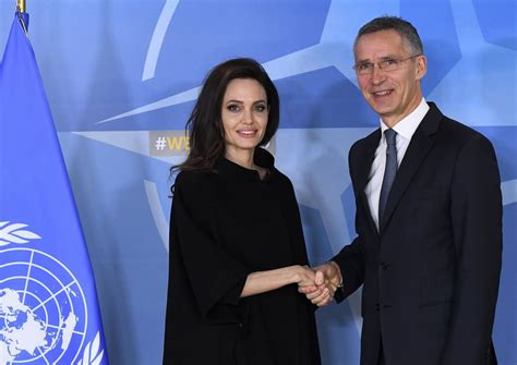 Angelina Jolie At Nato Headquarters In Belgium January 2018 Popsugar