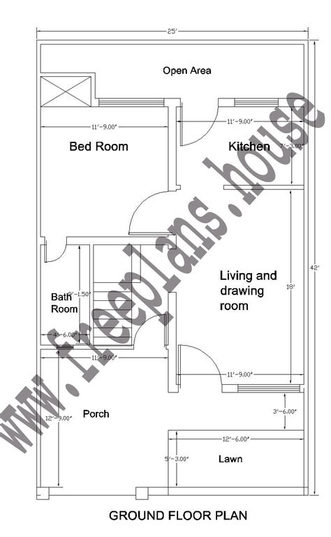25×42 Feet 97 Square Meter House Plan Free House Plans