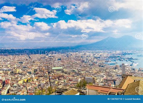 Aerial Shot Of Naples City Center In Campania Italy Stock Photo Image