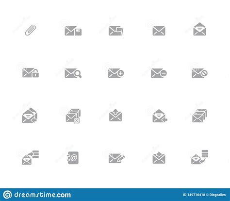 E Mail Icons 32 Pixels Icons White Series Stock Vector